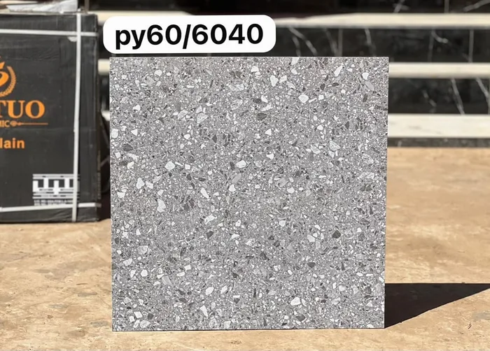 Carreaux grès cérame 60×60 cm – Effet béton anthracite