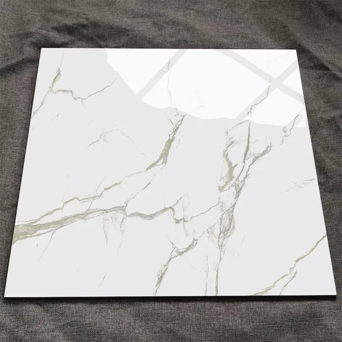 Carreaux grès cérame 60×60 cm – Uni blanc poli